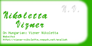 nikoletta vizner business card